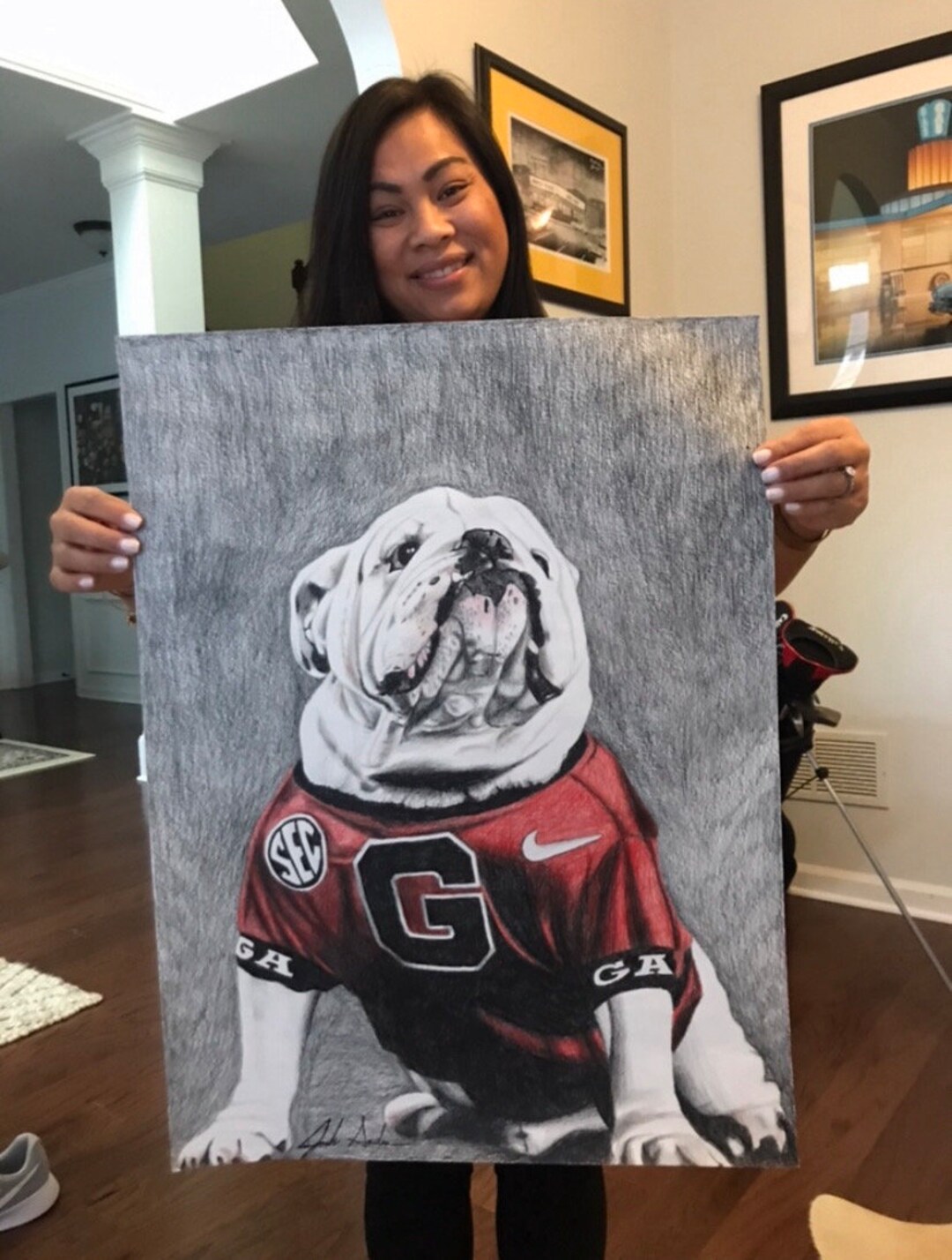 thumbnail image 2 of Georgia Bulldogs Football 1983 Jack Davis Artwork Print – 11x14 – UGA 2 of 5