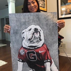 Georgia Bulldogs Artwork drawing, Uga mascot, Georgia Bulldogs football