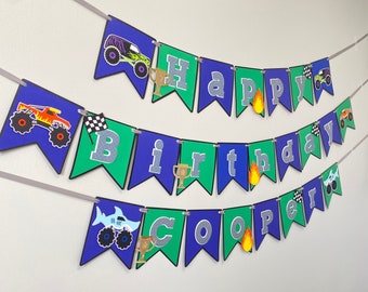 Monster Jam inspired Birthday Decoration | Monster Truck Birthday Decoration | Monster Jam Birthday Banner