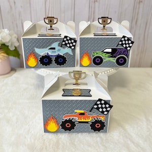 Décoration d'anniversaire inspirée de Monster Jam | Décoration d'anniversaire Monster Truck | Cadeaux pour fête Monster Jam | Boîte de bonbons Monster Jam