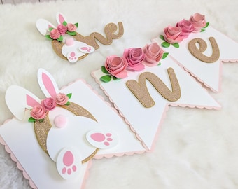 Some Bunny is One Banner | Some Bunny is One Decoration | Bunny Birthday Banner | Bunny High Chair Banner | Bunny birthday Decorations