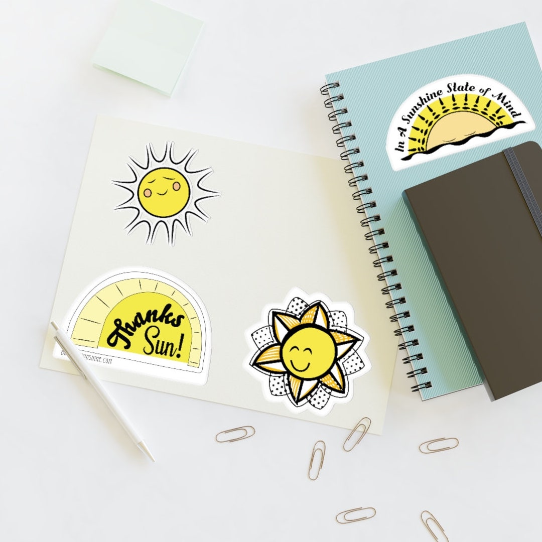 Sunshine Sticker Studio Sunshine Vinyl Sticker Sheets - Sunny Illustrations- Indoor/outdoor ...