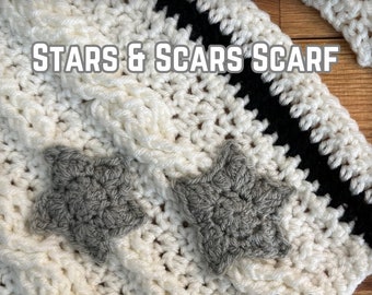 Stars & Scars Crochet Cable Scarf PATTERN