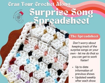 Surprise Song Spreadsheet- Eras Tour Crochet Along