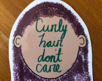 Curly Hair, Don't Care Sticker