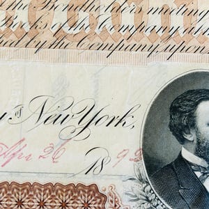 Northern Pacific Railroad Company Authentic Stock Certificate- Historical Railroad Co., Over 130 yrs old, Collectors Item, Antique Year 1892