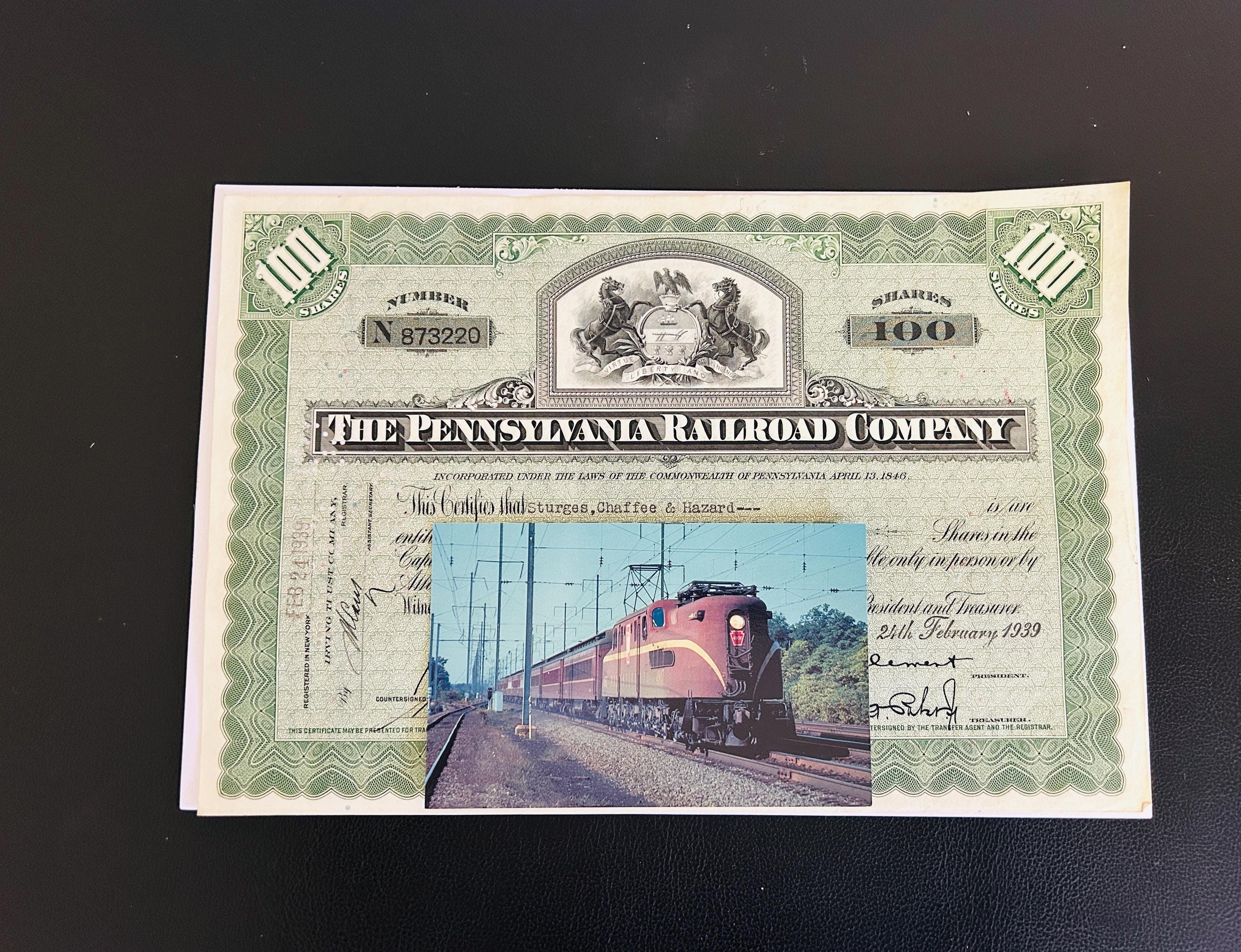 シール Pennsylvania Railroad Company Authentic Stock Certificate
