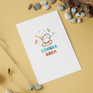 Funny Capybara Greeting Card Printable. Capybara Lover Printable Gift. Humorous Birthday Card with Capybara. Gender Neutral Minimalist Card