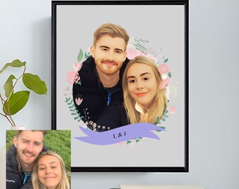 Custom Couple Prints | Couple Portrait Illustration | Custom Portrait Art | Couple Portrait Prints | Custom Art | Illustration | Couple Art