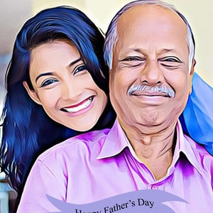 Custom Father's Day Portrait Illustration Print | Father's Day Portrait ...