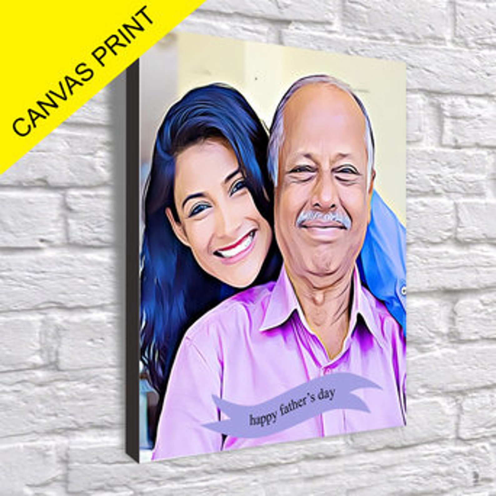 Custom Father's Day Portrait Illustration Print Etsy