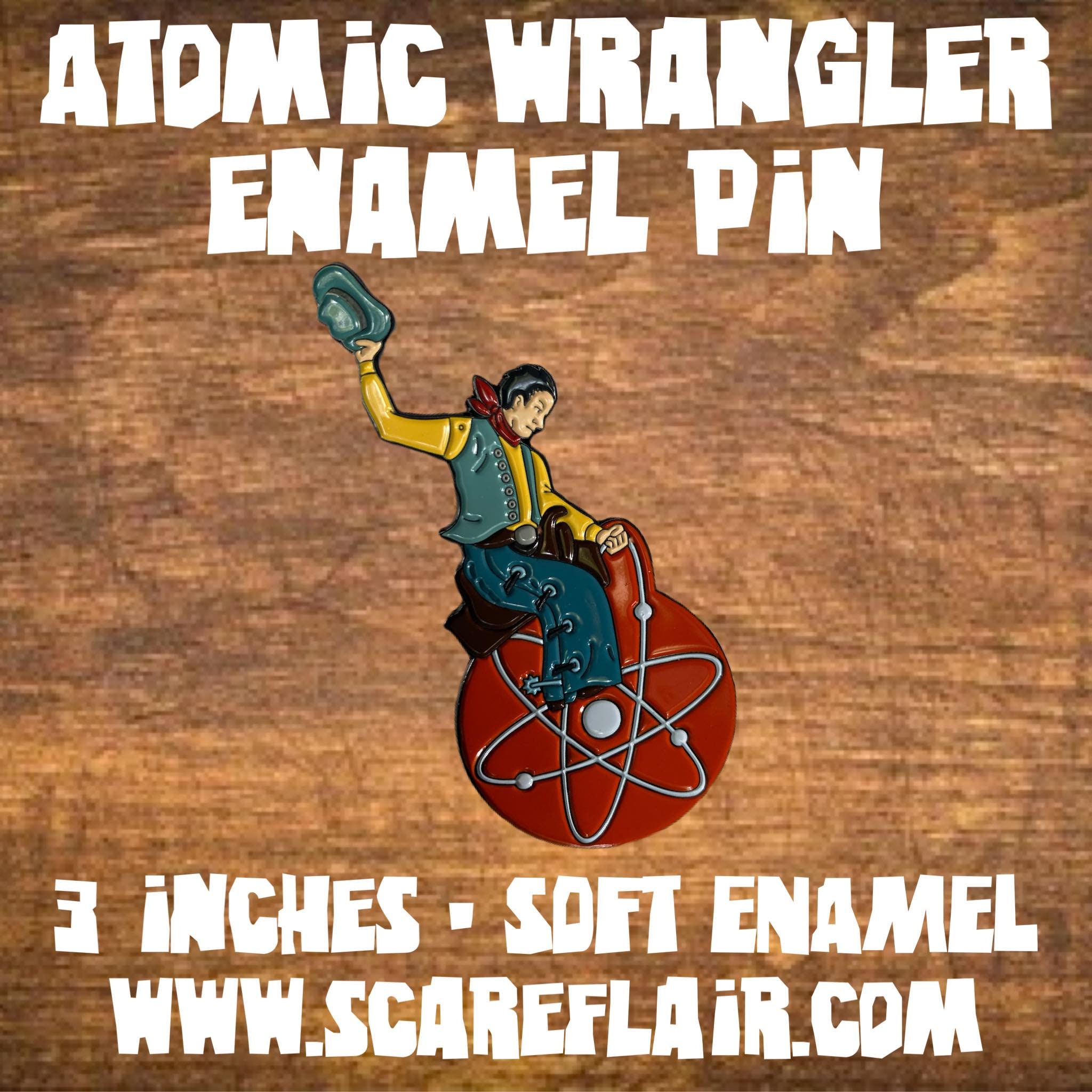 The Atomic Wrangler Enamel Pin 3 Inches Fallout 2 3 4 76 - Etsy