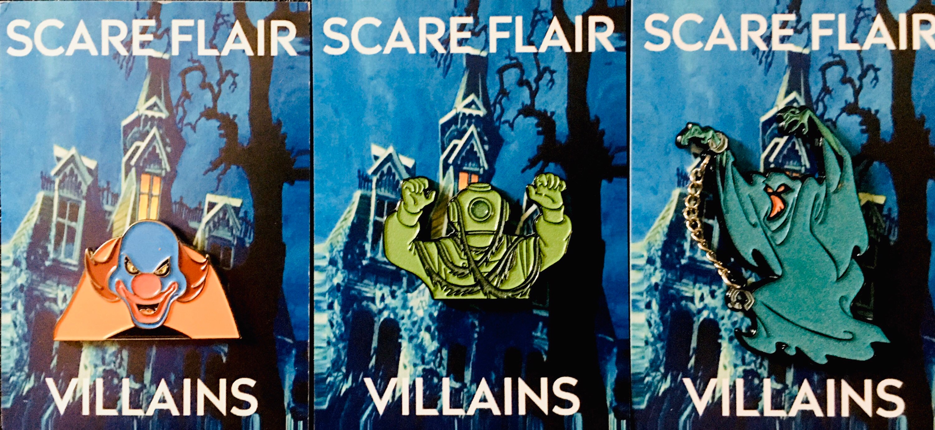 Villains Wave One Enamel Pins - Scooby-Doo - Ghost Clown + Phantom Sh…