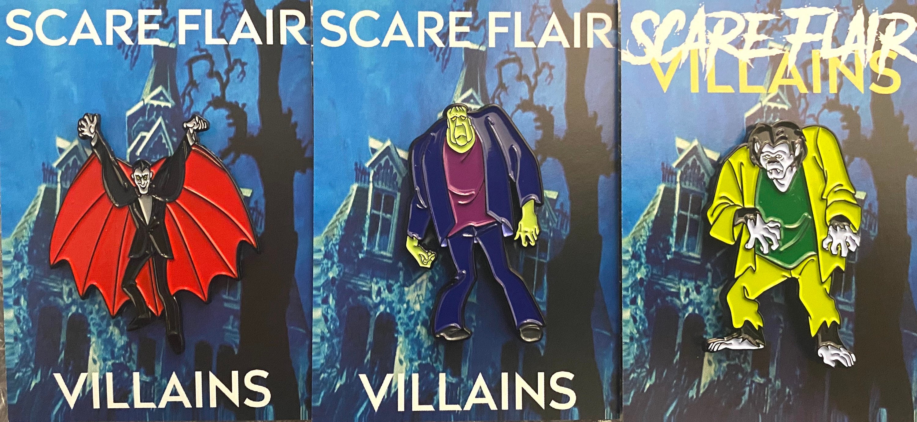 Villains Wave Four Enamel Pins - Scooby-Doo - Dracula + Wolfman + Fra…