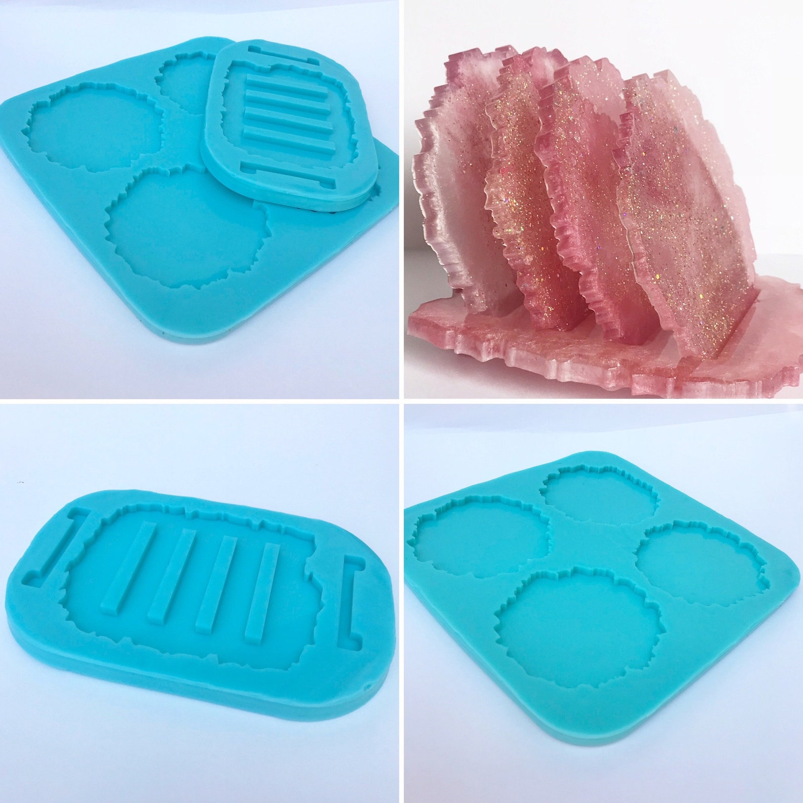 Coaster Mold Geode Coaster Set Coaster Holder Mold Epoxy Etsy