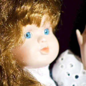 Porcelain doll with beautiful blue eyes image 2