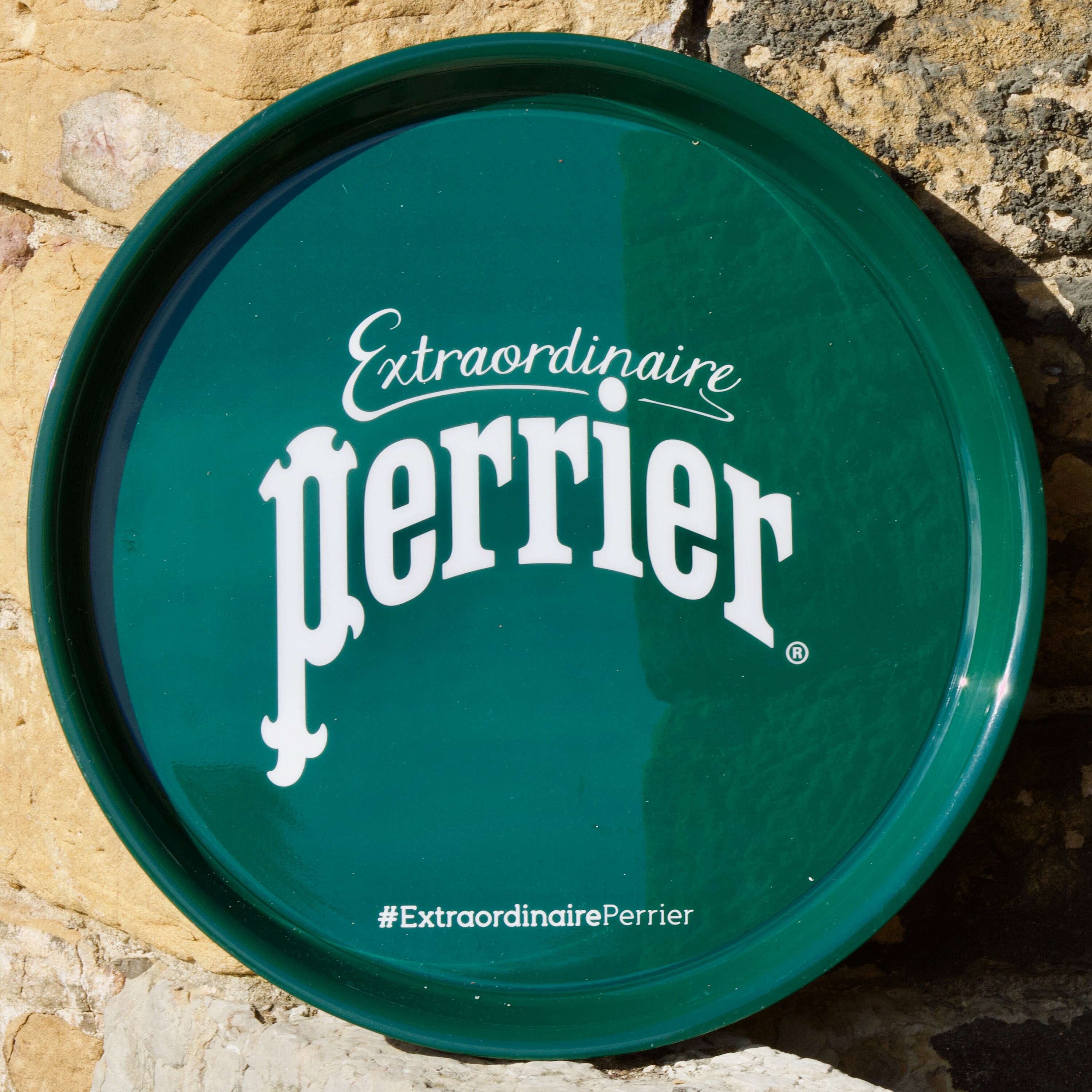 Perrier - Plateau de Service Bar avec Le Texte Extraordinaire Perrier en Parfait Etat Modèle Rare De