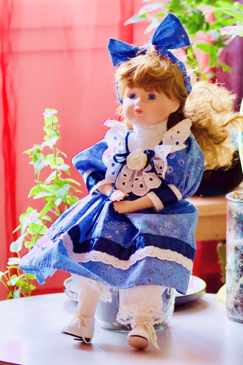 Porcelain doll with beautiful blue eyes image 6