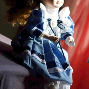 Porcelain doll with beautiful blue eyes image 8