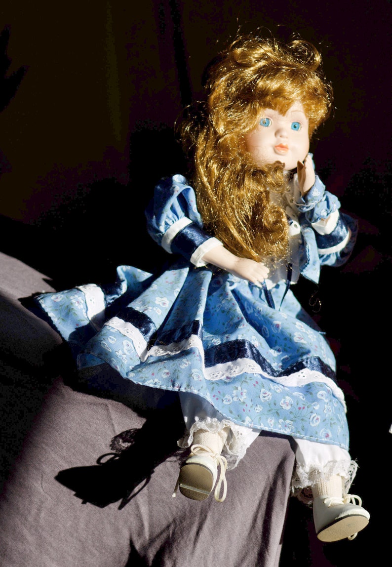 Porcelain doll with beautiful blue eyes image 7