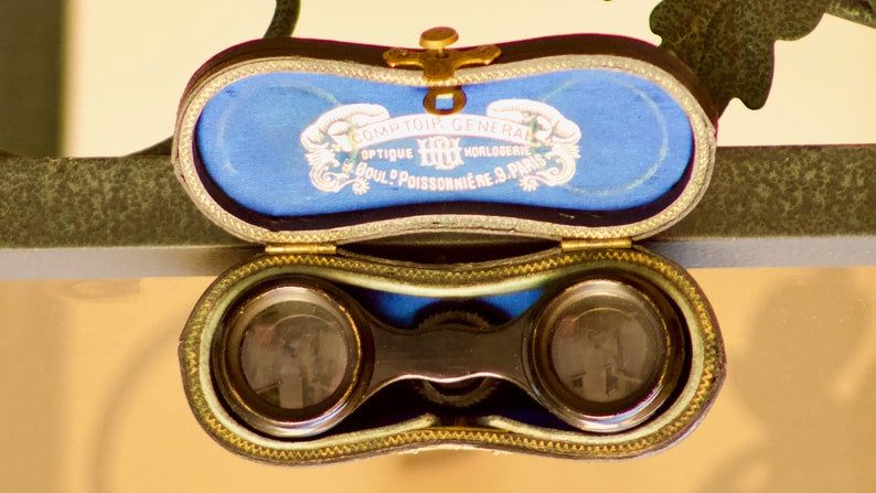 Authentic Theatre Twins  Napoleon Model Opera Goggles in Leather and Golden Laiton
