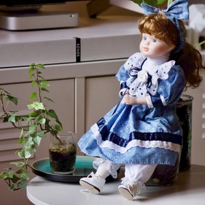 Porcelain doll with beautiful blue eyes image 5