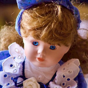 Porcelain doll with beautiful blue eyes image 4