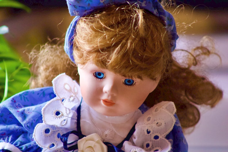 Porcelain doll with beautiful blue eyes image 4