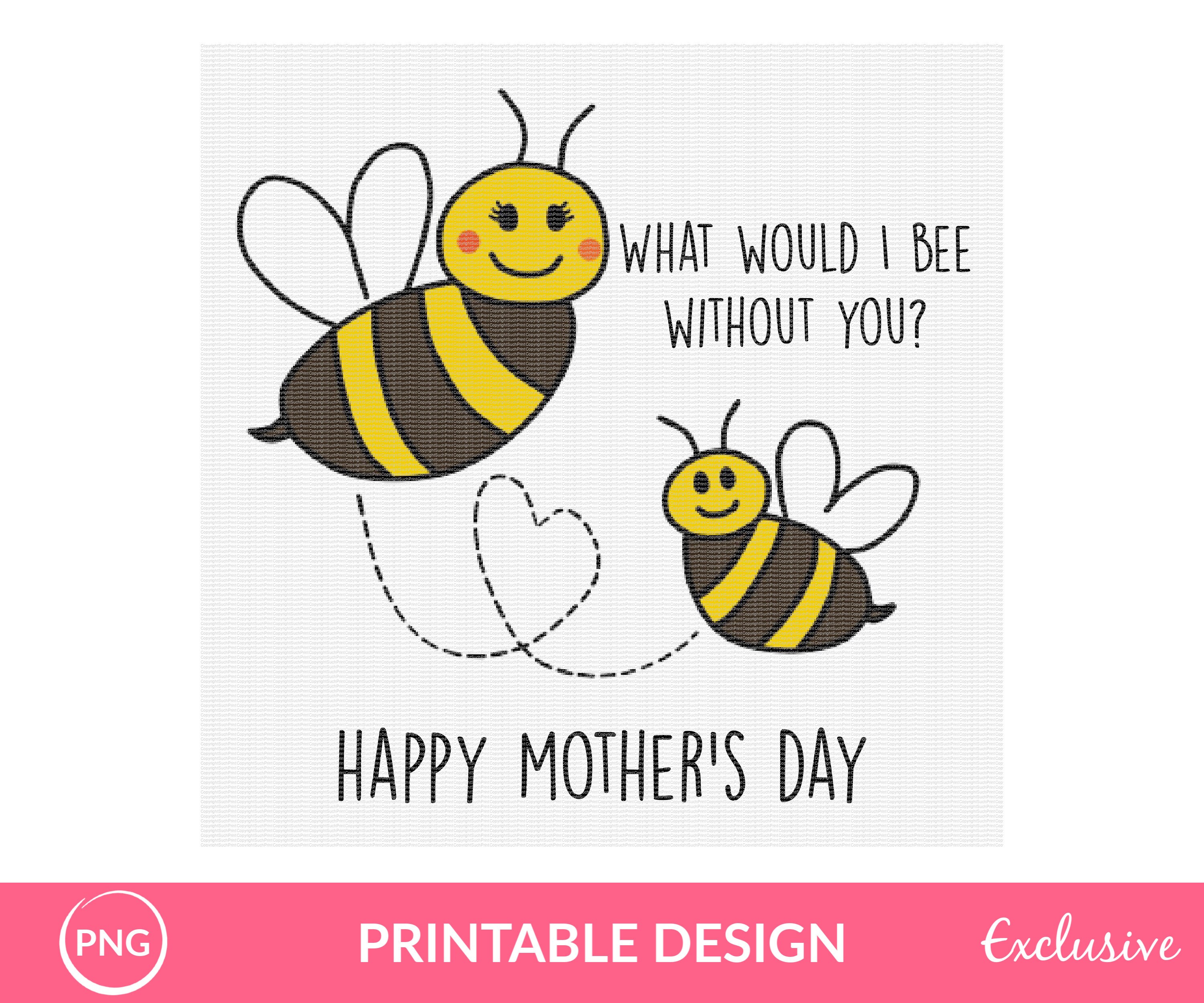 Happy Mothers Day Png Bee Mothers Day Printable Sublimation Etsy