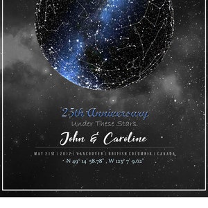 Custom Star Map | NIGHT SKY | Personalized Star Map | Wedding Gift | Anniversary Gift | Girlfriend Gift | Gift for Her | New Mom Gifts
