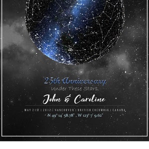 Custom Star Map | NIGHT SKY | Personalized Star Map | Wedding Gift | Anniversary Gift | Girlfriend Gift | Gift for Her | Valentines Day 2023