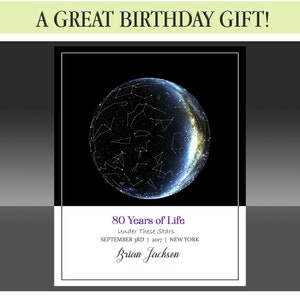 Cadeau d'anniversaire | Carte des étoiles personnalisée | Cadeau de mariage | Impression Constellation | Impression de ciel nocturne | Cadeau pour homme | Cadeau pour femme | Fête des Mères 2025