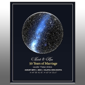 Cadeau d'anniversaire pour mari | Carte des étoiles personnalisée | Cadeau d'anniversaire personnalisé | Cadeau pour petit ami | Impression personnalisée | Cadeaux de Noël