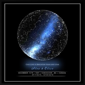 Carte des étoiles | Carte des étoiles personnalisée | Ciel nocturne personnalisé | Cadeau de fiançailles | Cadeau d'anniversaire | Cadeaux pour maman | Cadeau petite amie