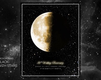 Personalized Moon Phase Print | Celestial Anniversary Gift