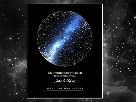 Custom Star Map REAL Night Sky Map Custom Star Poster - Etsy