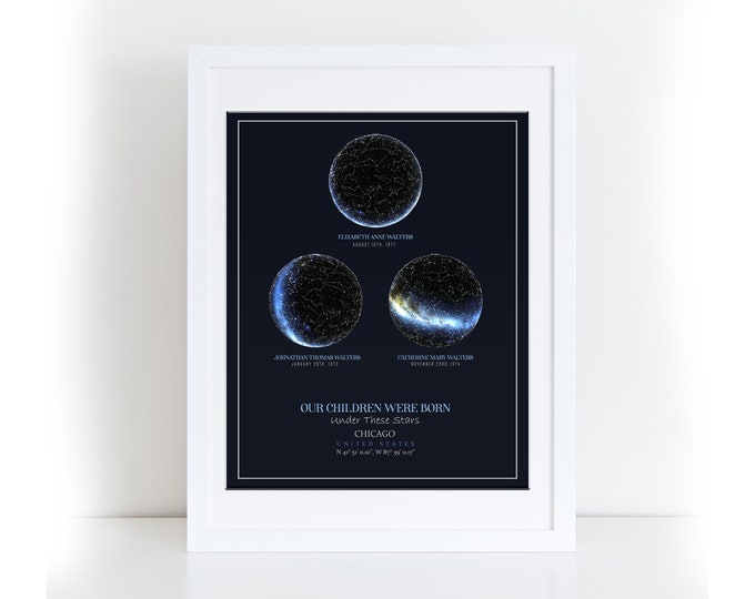 Engagement Gift | Realistic Constellation Poster | Night Sky Map | Custom Star Map  | Personalized Anniversary Gift | Christmas 2023