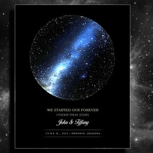 Carte des étoiles personnalisée | Carte des étoiles personnalisée | Carte du ciel | Constellation Imprimez la carte | Idées cadeaux pour petite amie | Cadeau pour maman