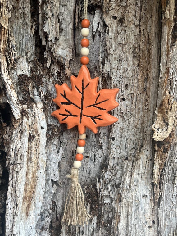 Handmade Fall Leaf Garland | Farmhouse Autumn Cottagecore, BOHO Wall Hanging Thanksgiving Decor #2