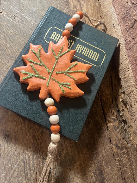 Handmade Fall Leaf Garland | Farmhouse Autumn Cottagecore Wall Hanging Boho Thanksgiving Decor