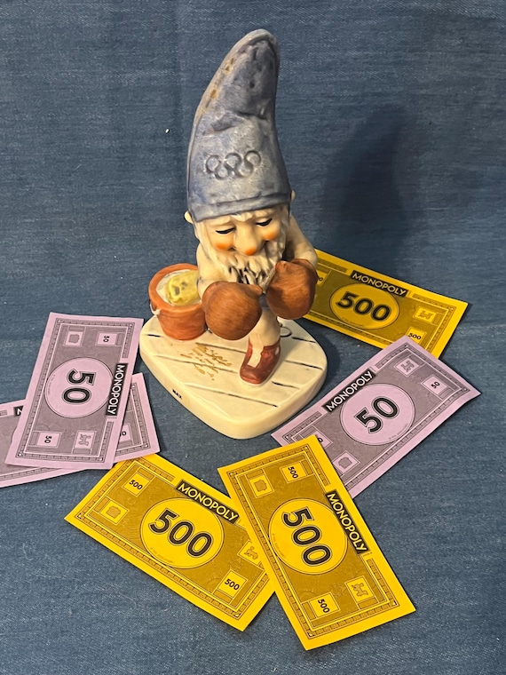 Vintage Goebel Boy Boxing Gnome Figurine - Collectible Ceramic Statue Home Decor Garden Ornament
