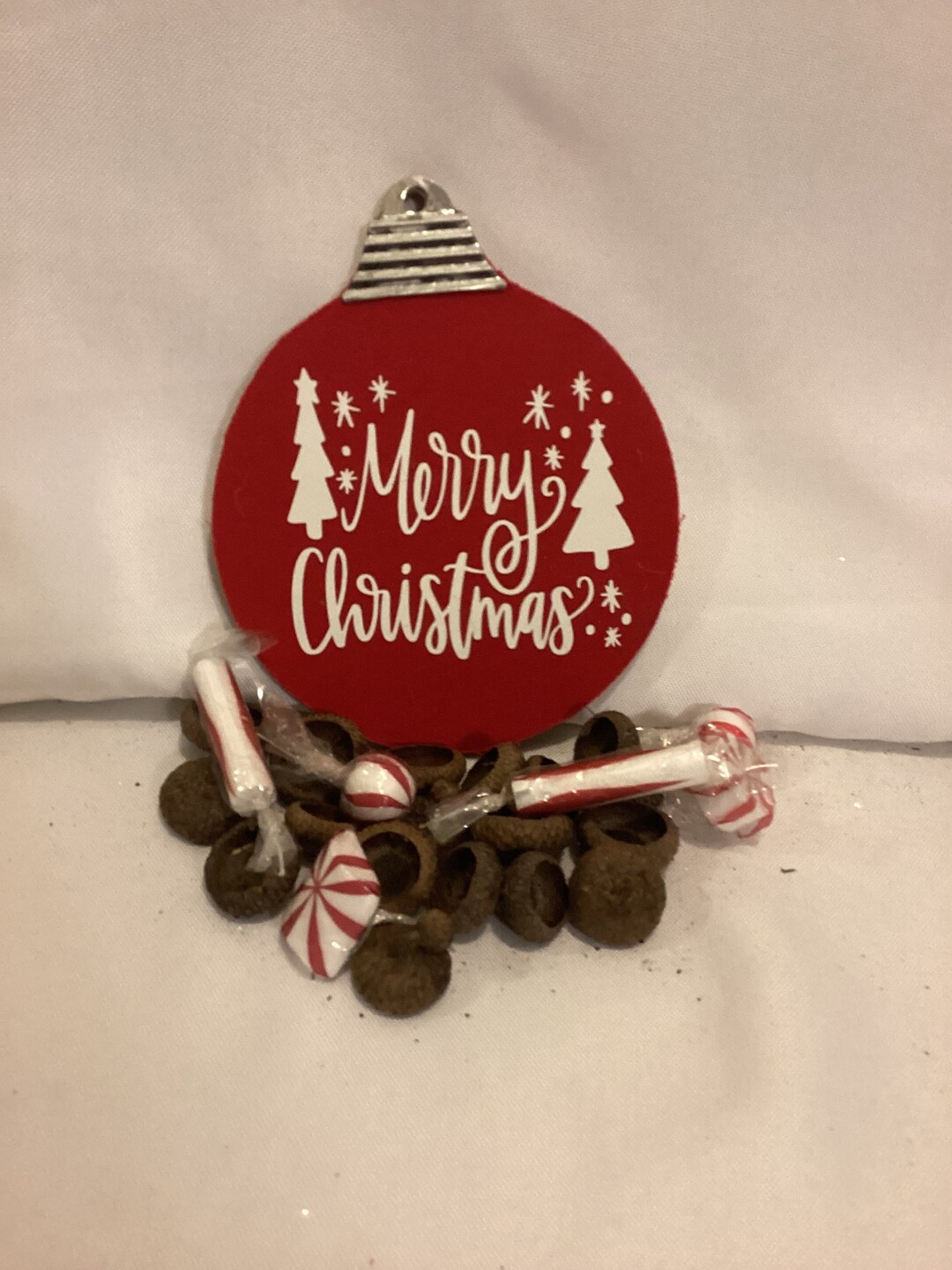 Christmas Tree Ornament Round Wood Tree Ornament Holiday Etsy