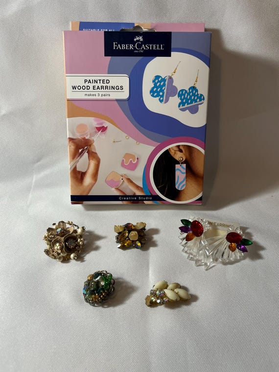 DIY Wood Earring Making Kit - Fun Paint Your Own Jewelry Craft Set, Great Gift for Kids and Adults