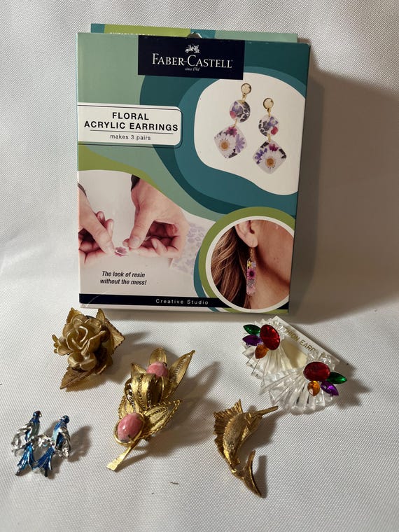 DIY Floral Acrylic Earring Making Kit, Jewelry Craft Set, Great Gift for Kids and Adults