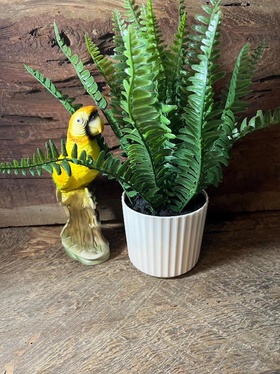 Realistic Artificial Fern & Faux Greenery: Artificial Faux Fern Leaf Plant, Ficus