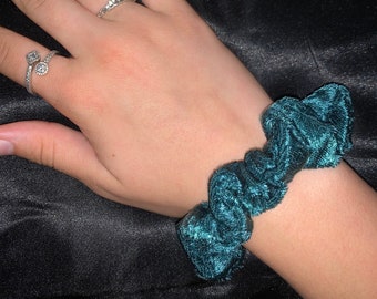Green Velvet Scrunchie