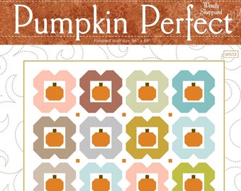 Pumpkin Perfect Autumn Fall Quilt Pattern PDF by Wendy Sheppard, FQ Friendly