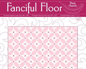 FANCIFUL FLOOR Quilt Digital Pattern PDF Download - Throw and Queen Size - Fat Quarter Precut Friendly