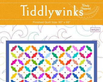 TIDDLYWINKS Fat Quarter Pieced Bed Quilt Pattern PDF