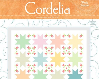 CORDELIA - flower and star quilt pattern PDF by Wendy Sheppard - FQ Friendly